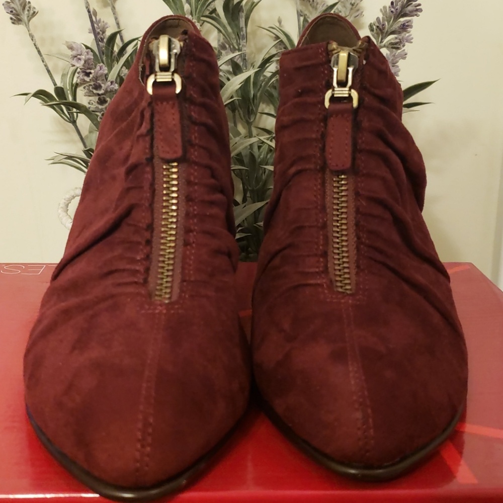 Wine colored suede heel